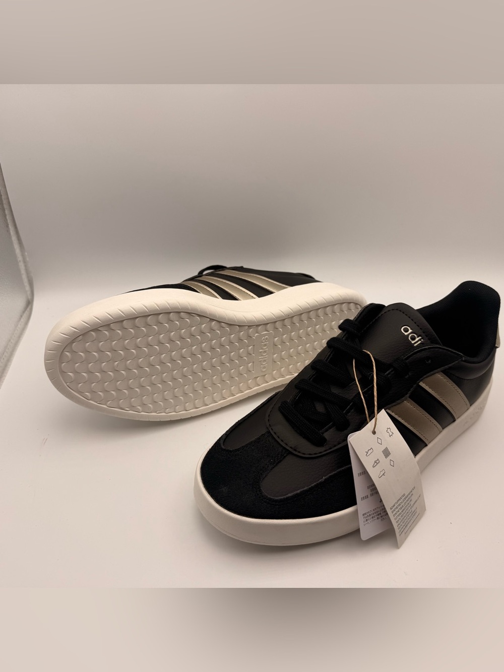 adidas Barreda Black & Gold Casual Sneakers - Picture 2 of 5